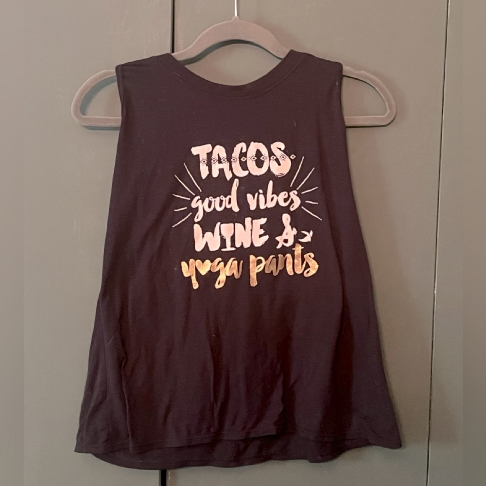 Tacos Good Vibes Wine and Yoga Pants Tanktop